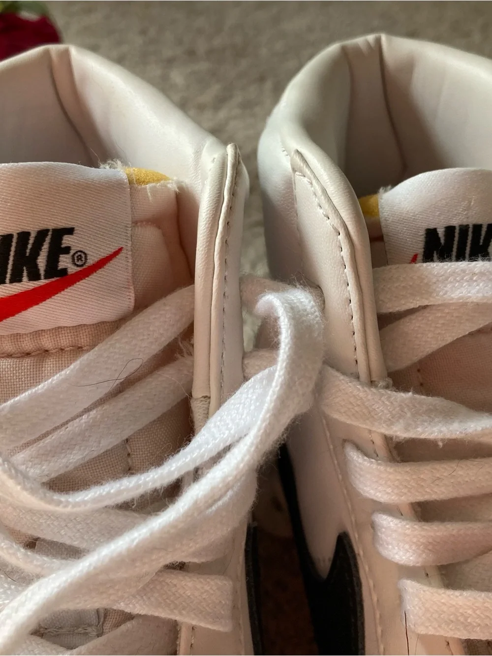 Nike Women’s White High-Top Sneakers with Black Swoosh - Picture 11 of 13